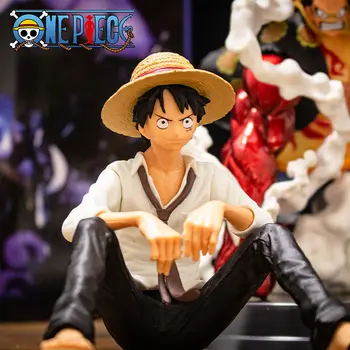 12cm ein Stück Anime Figur Ruffy Sitzposition Action figur PVC Modell Sammlung Statue Figur Puppe Spielzeug