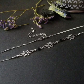2024 Retro-Stil Textur verbinden Halsketten für Frauen Silber Farbe Edelstahl Halsketten für Frauen Schmuck