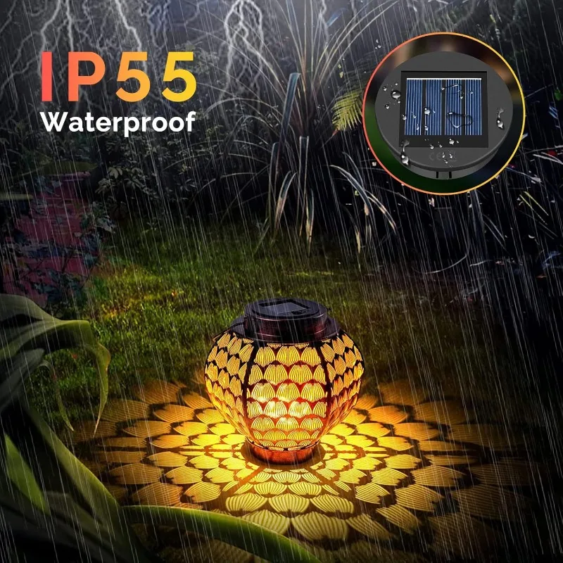 1-8PCS Solar Laterne Ersatzteile Outdoor Hohl Projektion – Bild 3