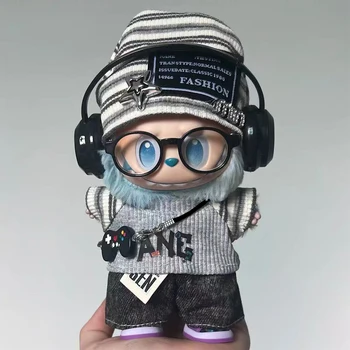 Labubu 15-17 cm Tuch Koreanische Grau Stern Hut Anzug Pull Bubu Baby Kleidung 123rd Generation hohe-energie