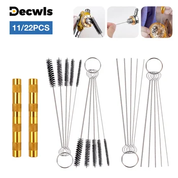 AirBrush Spritzpistole Düse Reinigung Set Nadel Pinsel Reparatur Werkzeug Edelstahl Griff Präzision Auto
