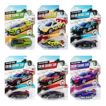Magisches farbwechselndes Rennwagenmodell 1:64 Temperaturempfindliche Trägheit Zurückziehen Autos Spielzeug