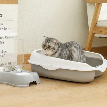 Halbgeschlossene Katzentoilette, spritzwassergeschützt, Katzentoilette, großes Kätzchen, Reinigungsmittel