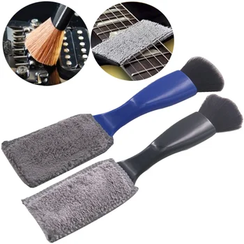 Gitarre Pflege Pinsel String Griffbrett Reinigung Staub Entfernung Pinsel, Doppel Kopf Musical Instrument