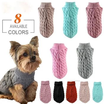 Haustier-Kleidung Pullover Mode Herbst Winter Warmer Hundepullover Gestrickter Mantel Strickware für Kleine