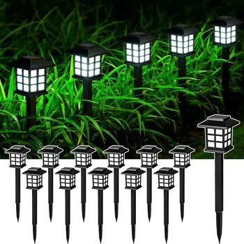 Solar-Außenleuchte, 12er-Pack, solarbetriebene Wegeleuchten, Gartenlampe für den Außenbereich, Weg
