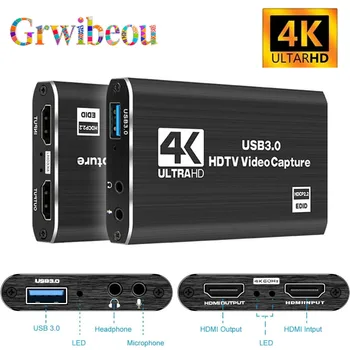 4K USB 3,0 Video Capture Karte HDMI-kompatibel 1080P HD Video Recorder Grabber Für PC PS4 OBS spiel Aufnahme