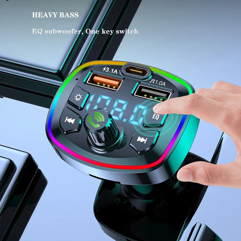 Bluetooth 5.0 FM-Transmitter mit Mikrofon und 2× USB 2,1 A – Bild 2