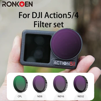 Ronkoen ND CPL Filter für DJI OSMO Action4/5Pro Action Kamera Zubehör CPL ND8 ND16 ND32 Objektiv Set Aluminium