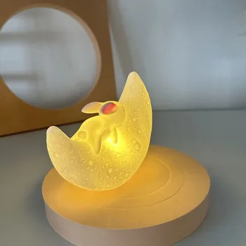 Nachtlicht Schlaflicht Mond Kaninchen Nachtlicht Schlafzimmer Nachttisch Atmosphäre Licht Niedliche kreative