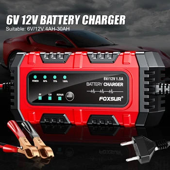 6V/12V 1,5A Mehrfachschutz Blei-Säure-Batterieladegerät Auto Motorrad Batterie Vollintelligente Intelligente