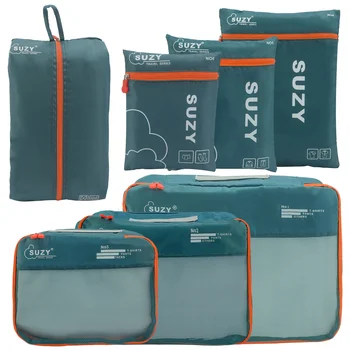 7er-Set Gepäck-Organizer-Taschen für die Familie, atmungsaktive Reise-Verpackungswürfel aus Mesh für Koffer