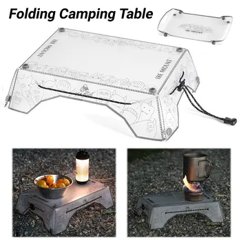 Ultraleichter PP Klappbarer Campingtisch & Tablett 97g Mini Tragbar Hochbelastbar für Wandern Picknick Outdoor