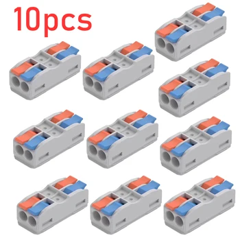 Drahtleiter-Stecker, Mini-Hebelmutter, 2-in-2-out, schnelle Beleuchtung, Draht-Kabel-Stecker (10 Stück)