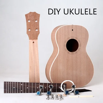 DIY Ukulele-Bausatz 4 Saiten 21/23/26 Zoll Ukulelen Holz-Ukulelen Materialset Manuelle Montage Kleine Ukulele