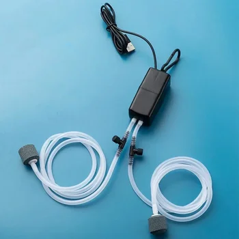 Mini-Aquarium-Luftpumpen-Set, Sauerstoffpumpe mit Luftstein, geräuschlos, hohe Energieeffizient