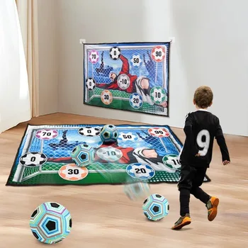 Fußball-Spielmatte Set für Drinnen und Draußen, Mehrspieler-Wettbewerbsfußball, Fußballtraining für Kinder