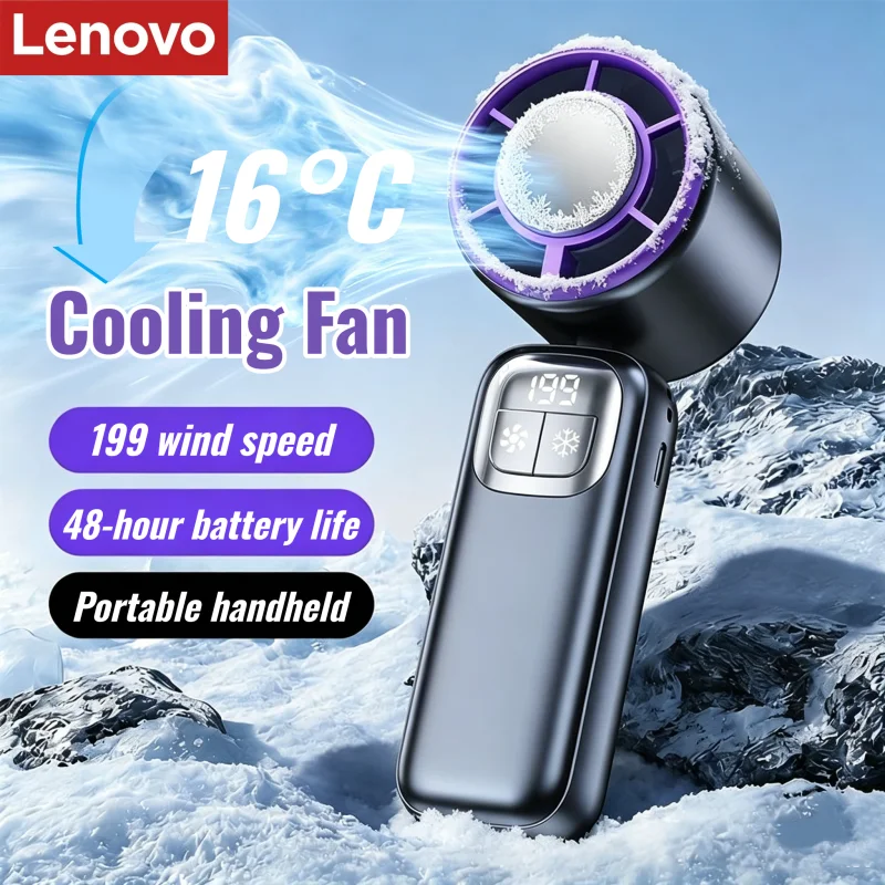 Lenovo Handventilator, Kühlung, Eiskühler, wiederaufladbar – Bild 3