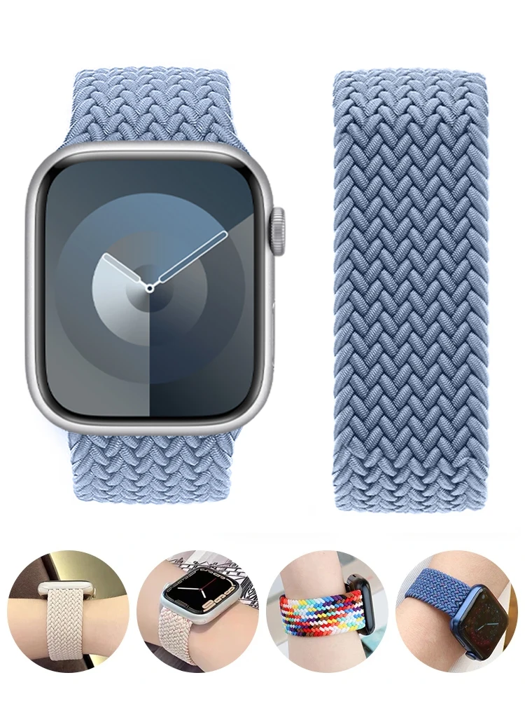 Geflochtene Solo Loop für Apple Watch Band 46 mm 44 mm 45 mm