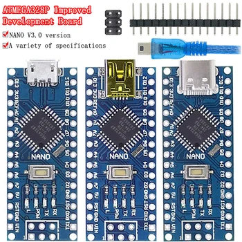 Mini / Typ-C / Micro USB Nano 3.0 Mit dem Bootloader-kompatiblen Nano-Controller für Arduino CH340 USB-Treiber