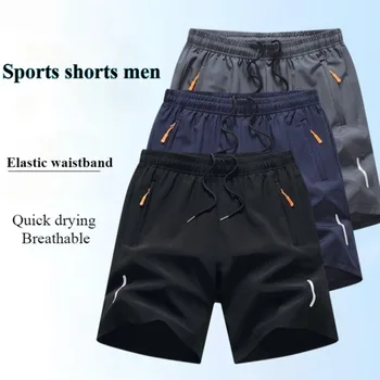 Sportshorts für Herren, Sommer, Eisseide, Strandhose, lässig, locker, dünn, Basketball, Laufen