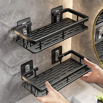 Bad Regal Kein Bohren Wand Montiert Shampoo Flasche Dusche Ecke Rack Wc Lagerung Rack Aluminium Bad Küche