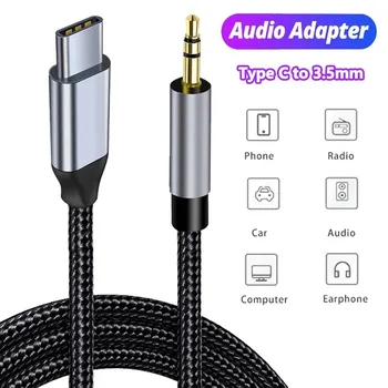 AUX-Audiokabel Typ-C USB-C auf 3,5mm Klinkenstecker AUX-Kabel Auto-Lautsprecher Kopfhörer-Adapter für Samsung
