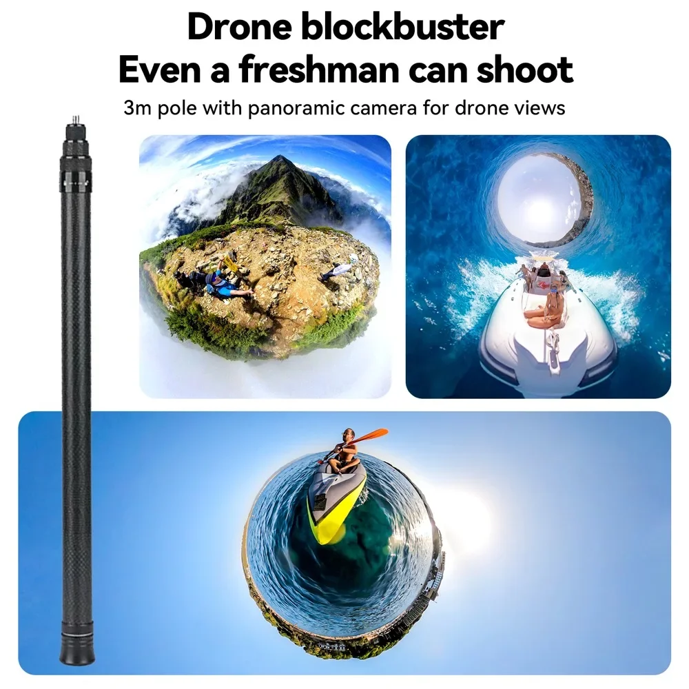 3M Carbon Fiber Selfie Stick für Insta360 X 4/5/ONE/RS – Bild 5