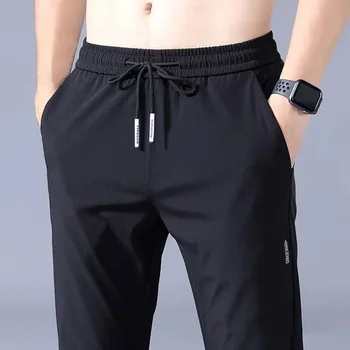 Männer Hosen 2025, Sommer Neue Schwarz Grau Dünne Business Casual Hosen Outdoor Elastische Atmungsaktive