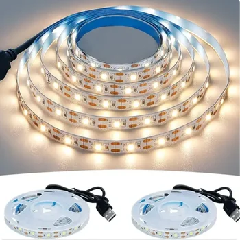 DC 5 V USB-LED-Streifen 2835, weiß, warmweiß, LED-Streifen, TV-Hintergrundbeleuchtung, Klebeband