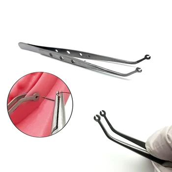 Dental Chirurgische Nähte Pinzette Baumwolle Dressing Forcep Slots Chirurgische Nadel Pinzette Betrieb