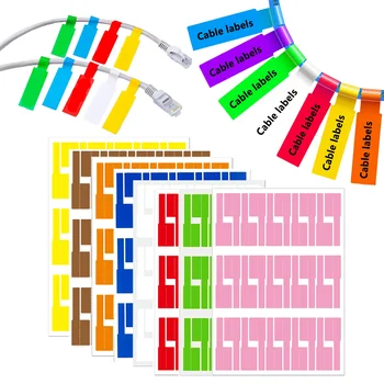 Selbstklebende Kabeletiketten, bunte, wasserfeste Kabelmarkierungsbänder, Laserdrucker-Aufkleber (240 Stück)