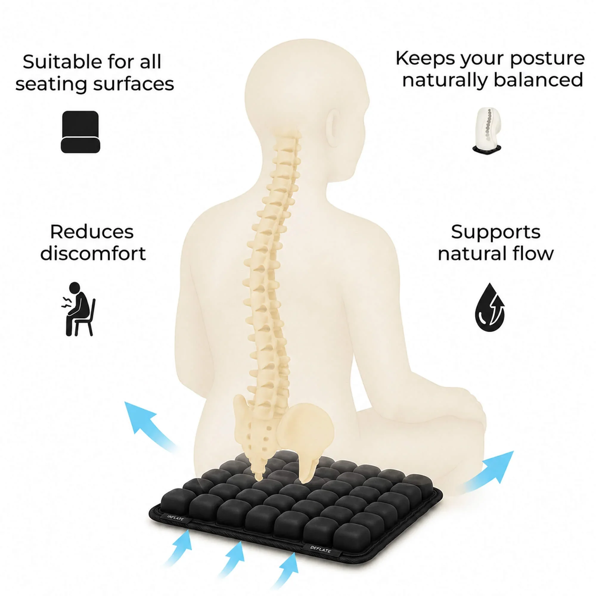 1 Stück 3D ergonomisches Stuhlkissen für langes Sitzen – Bild 3