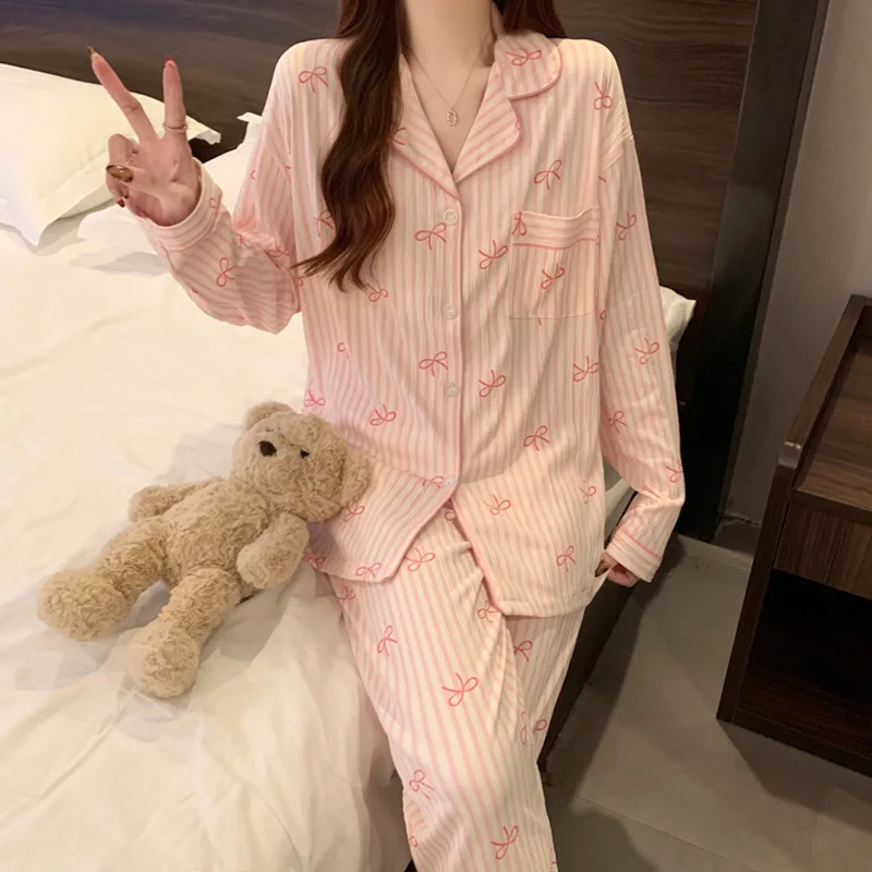 Printemps und automne Nadrar Pajamas pour Femmes Ensemble de – Bild 4
