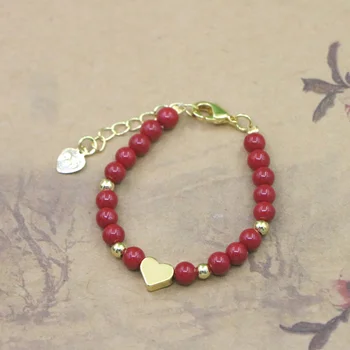 Schöne Mode Naturstein Perlen Armband Baby Mädchen Karabinerverschluss Zubehör Mädchen Yoga Weihnachten