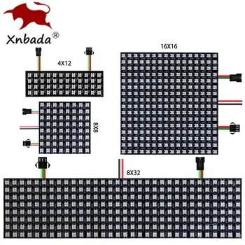 WS2812B RGB Flexible 4X12 8X8 16x16 8x32 Pixel Led Panel Matrix Bildschirm Modul WS2812 Individuell