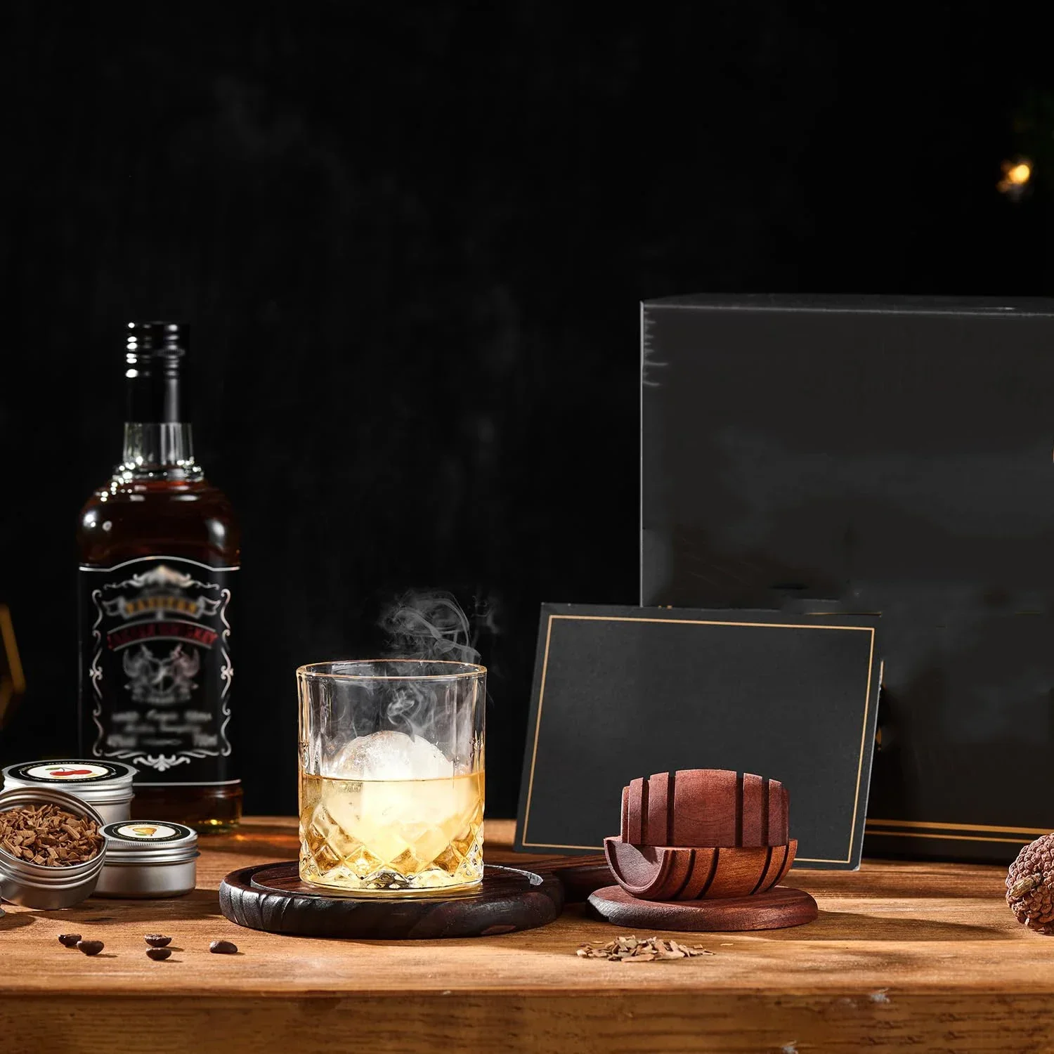 Whiskey-Räucher-Set mit Holzspäne, 6 Geschmacksrichtungen – Bild 3