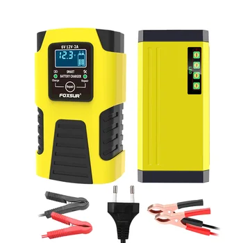 12V 2A Autobatterie-Ladegerät EU-Stecker Tester Automatisches Intelligentes Digitales LCD-Display