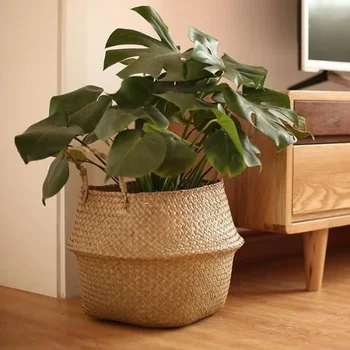 Algen-Weidenkorb, Rattan, hängender Blumentopf, Aufbewahrung von schmutzigen Kleidung, WF1015