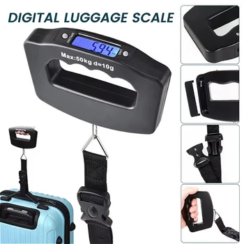 50 kg/110 lb Tragbare Waage LCD Digitale Gepäck Koffer Waage Behandelt Reise Gepäck Tasche Fisch Gewichtung