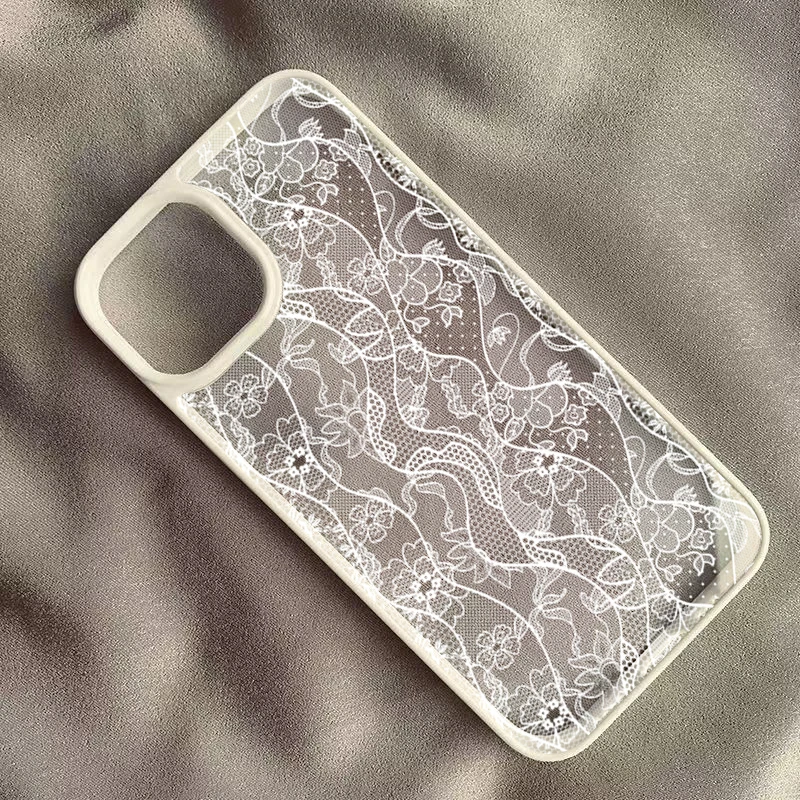 Vintage Weiße Spitze Blumenmuster Handyhülle für iPhone 17 16 – Bild 3