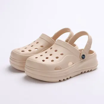 Klobige Plateau-Clogs-Schuhe für Damen, dicker Boden, rutschfeste Strandsandalen, Damen-Sommer 2024, modische