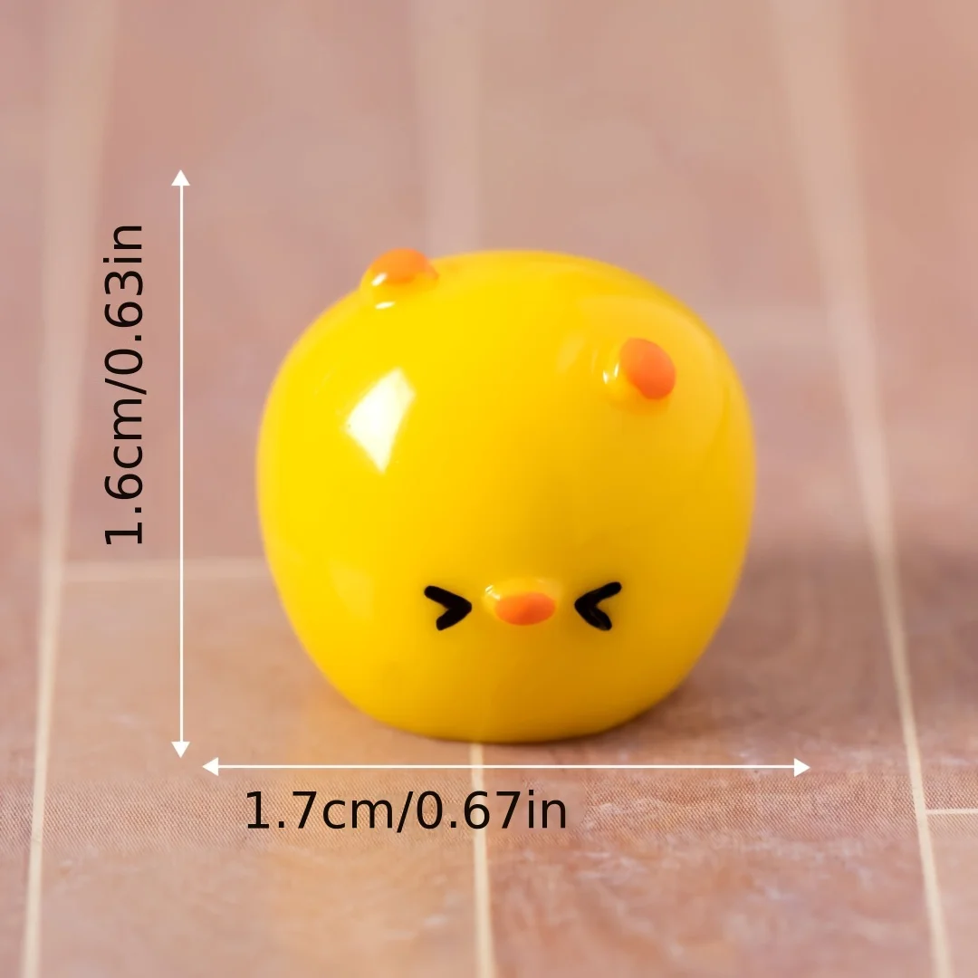 6 Stück Miniatur-Harzfiguren – zeitgenössische Cartoon-Küken – Bild 5