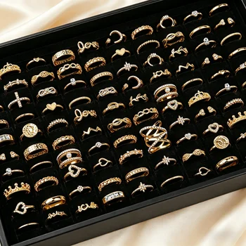 Elegante Boho Herz-Mond-Ringe für Damen, verschiedene Stile, Modeschmuck für Geburtstag, Alltag