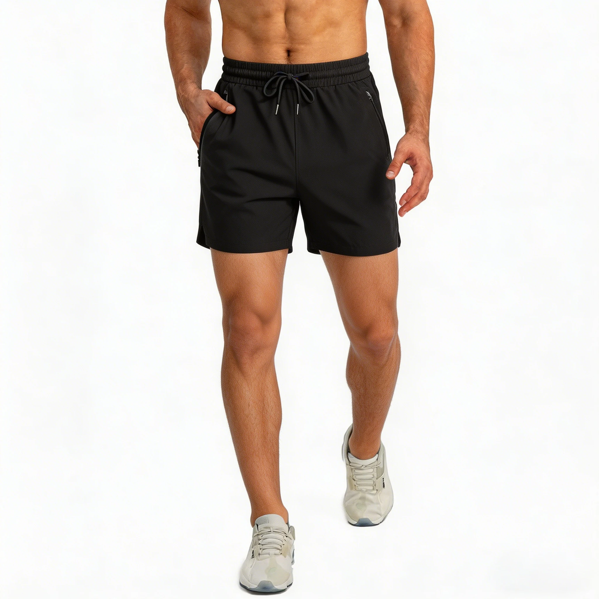 Herren Schnelltrocknende Laufshorts mit Kordelzug und – Bild 2