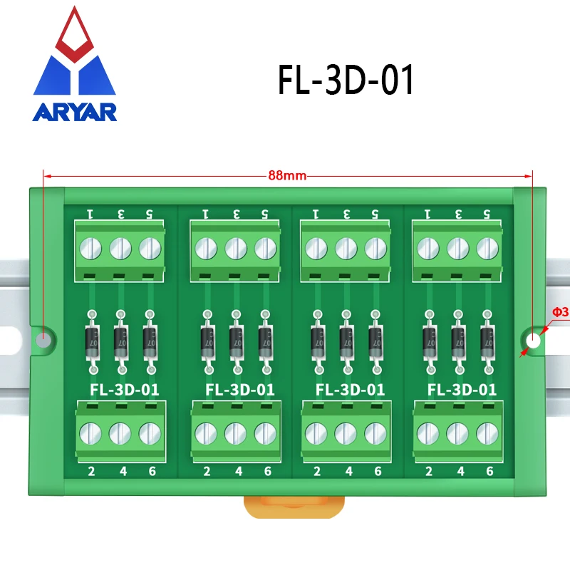 6-Kanal-Diodenmodul für DIN-Schienenmontage, 1 Ampere, 1000 – Bild 6