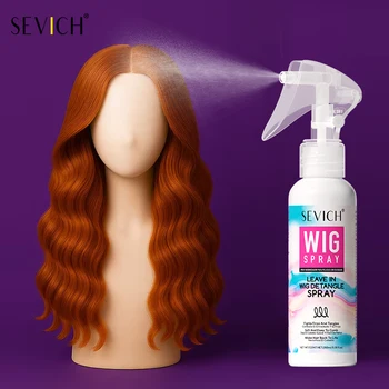 Leave-in Perückenpflege-Spray Hitzeschutz, Anti-Frizz & Glanz-Spray für Echthaar, Löst Perückenknoten