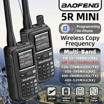 Baofeng UV 5RMINI Drahtlose Frequenz Lesen Walkie Talkie AM Long Range Multi-Band Typ-C Ladegerät ham Radio