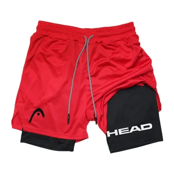 Anime Berserk Head Laufshorts für Herren, Fitness, Fitnessstudio, Training, 2-in-1, Sport, schnell trocknend