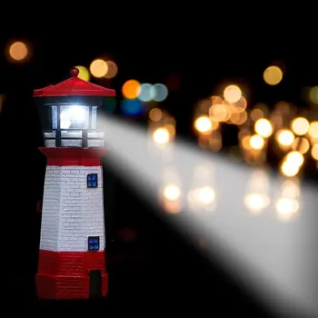 Solar Leuchtturm mit Rotierenden Lampe Garten Lichter Im Freien Dekorative LEDs Licht für Weg Hof Rasen